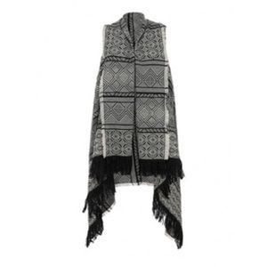 Topshop Sleeveless Woven Blanket Cardigan/Duster